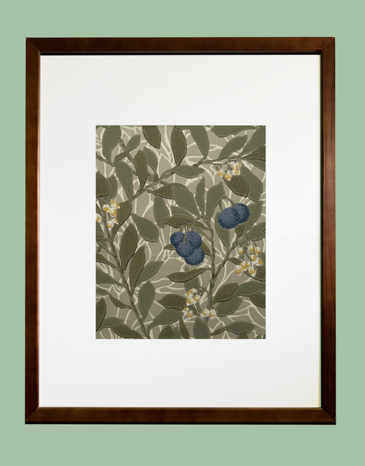 ‘Arbutus – Silver & Cobalt’ William Morris Wood Framed Wall Decor