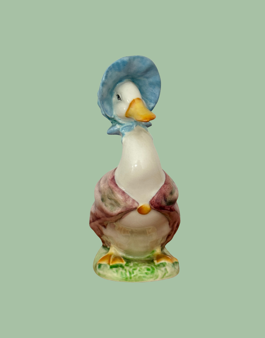 Front view of vintage Beswick Jemima Puddle Duck Beatrix Potter figurine
