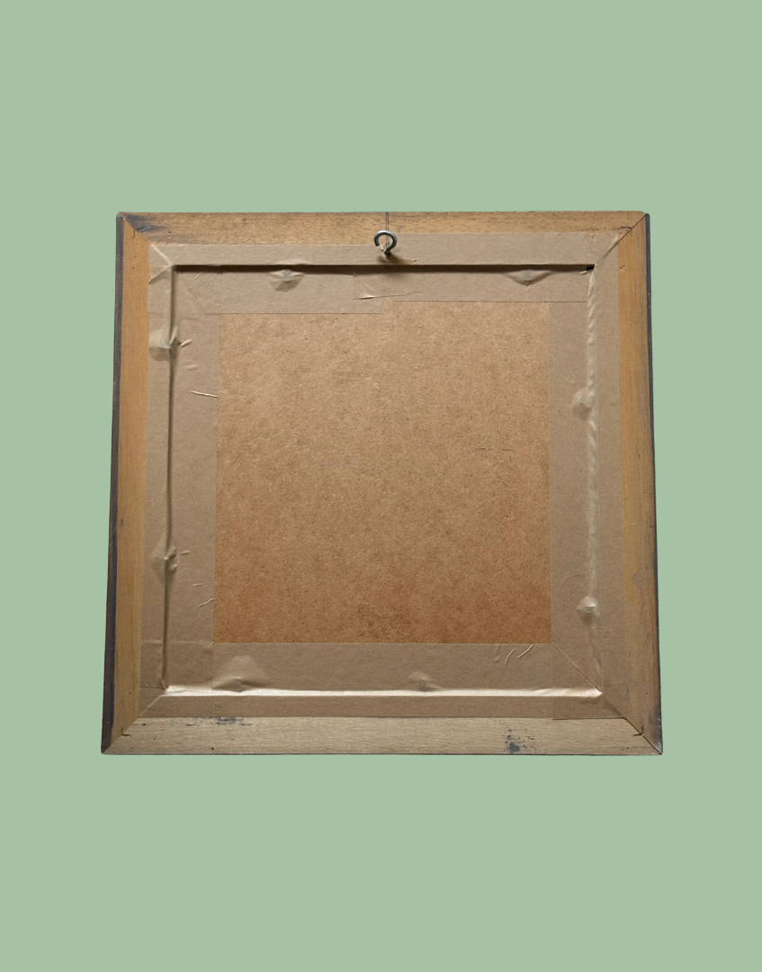 back view of square vintage picture frame
