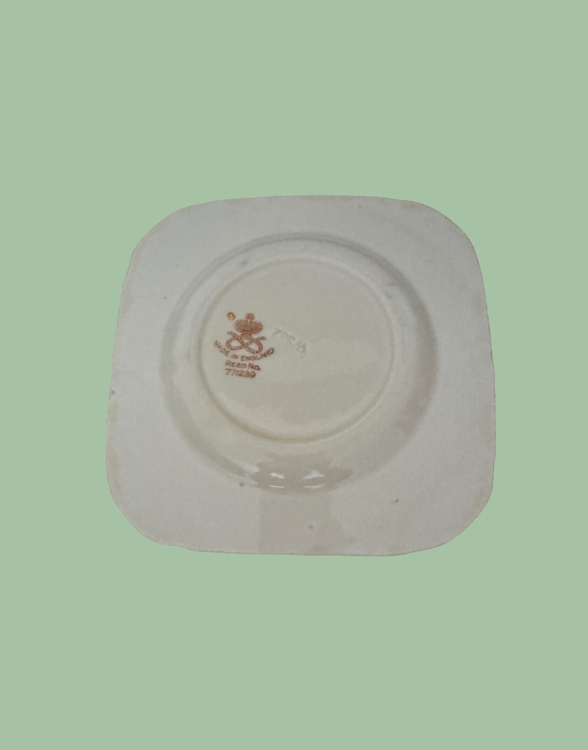 staffordshire knot pottery stamp on base of vintage cermic small plate