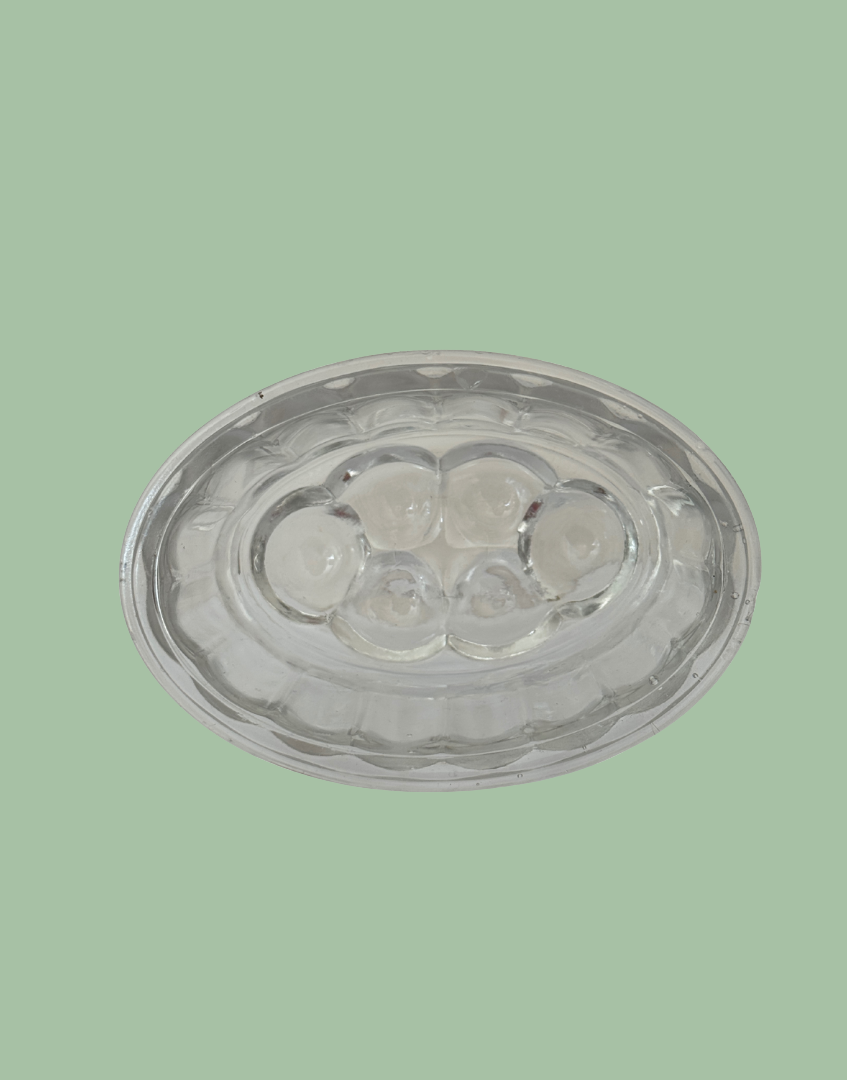 underside detail of vintage kitchenware jelly mould