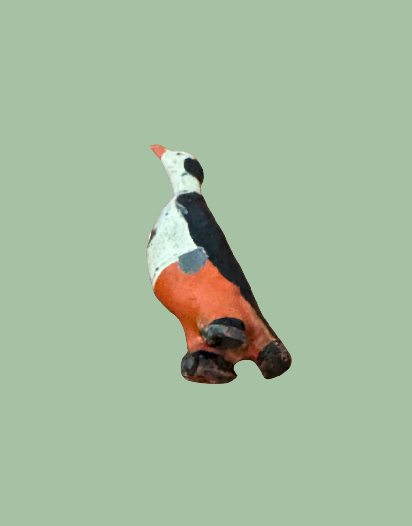 Underside View Rare of Hand Painted Lead Toy Collectable Penguin 