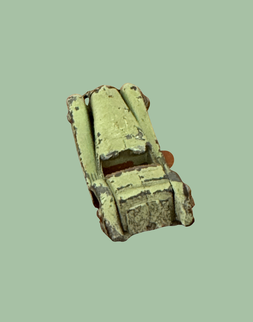 Close up otop view of Britains Ltd miniature vintage lead vehicle