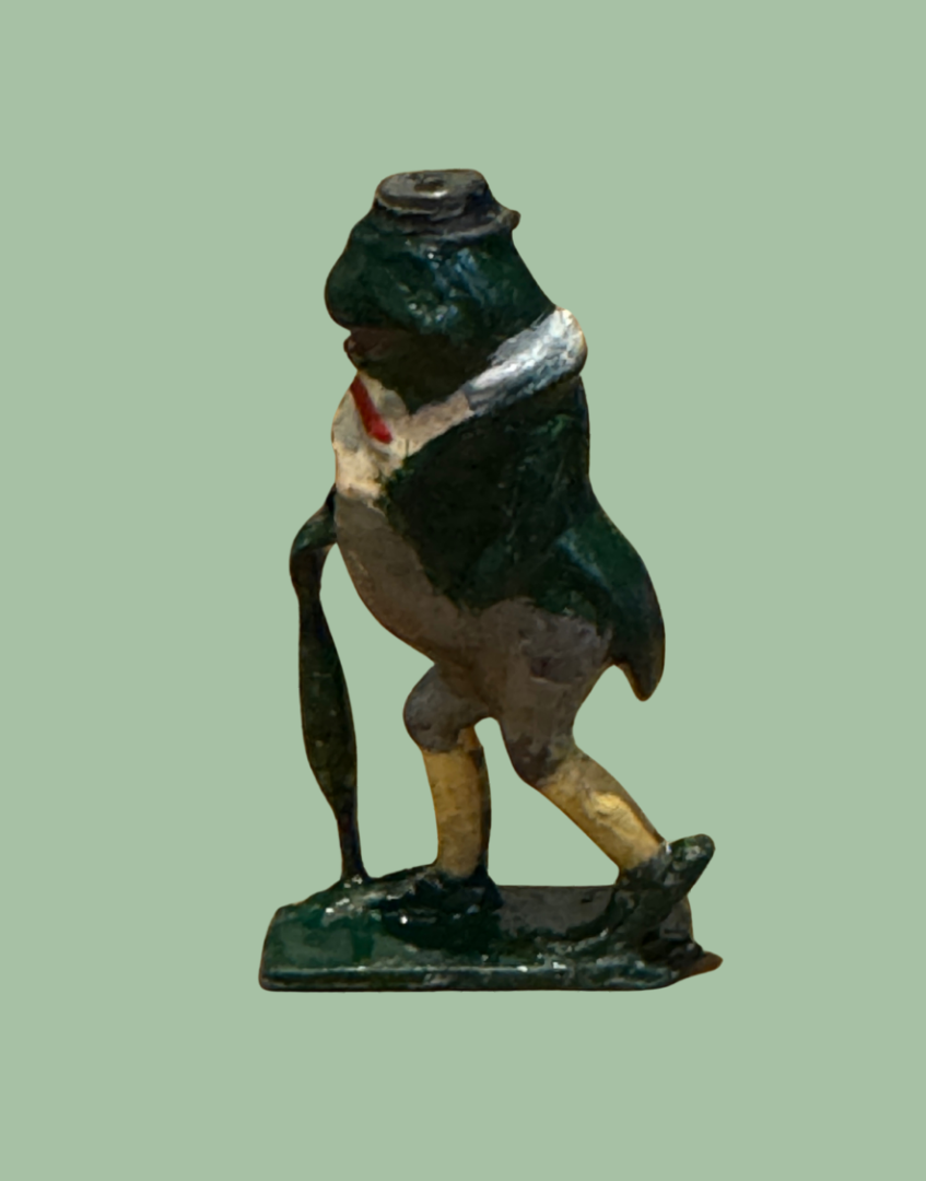 Side View of Brightly HAnd Painted Dapper Characterful Classic 1930s Collectible