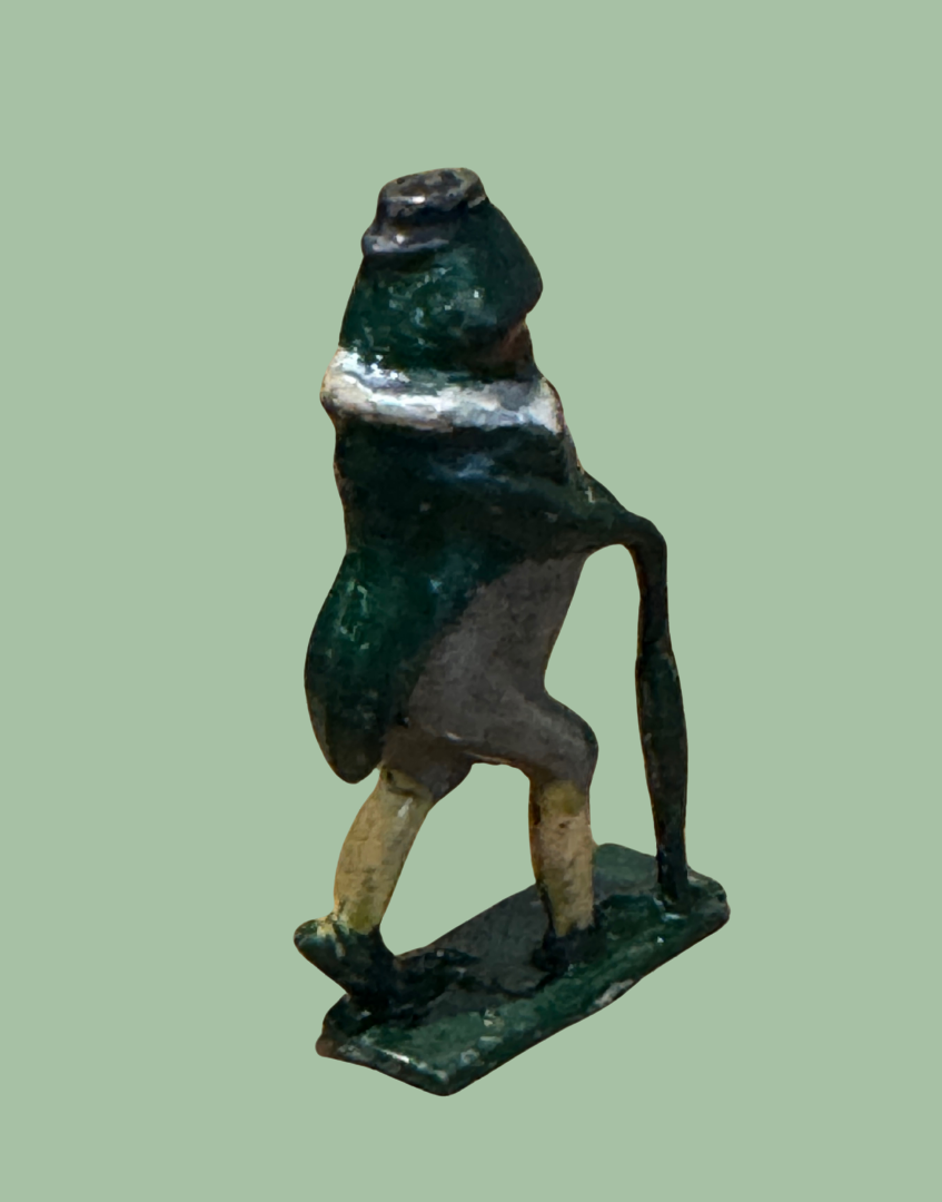 Back view of hand painted Britains miniature frog collectable toy