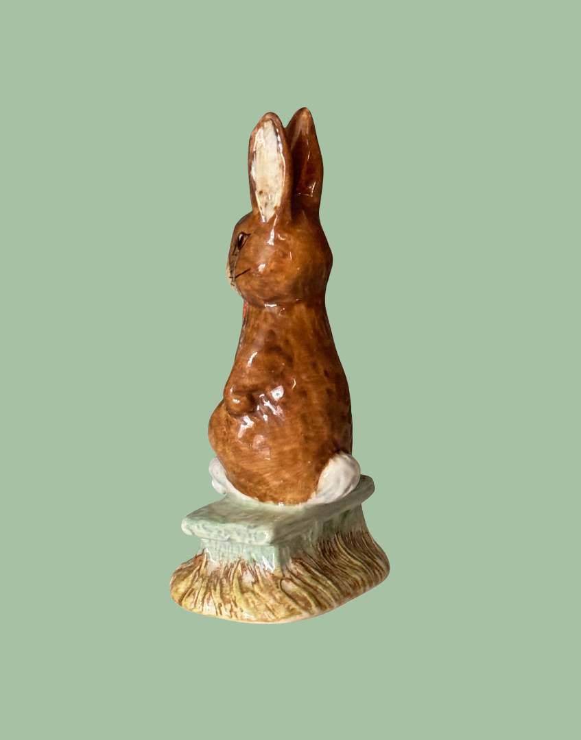 Side view of vintage Beswick Firece Bad Rabbit collectable Beatrix Potter ceramic figure