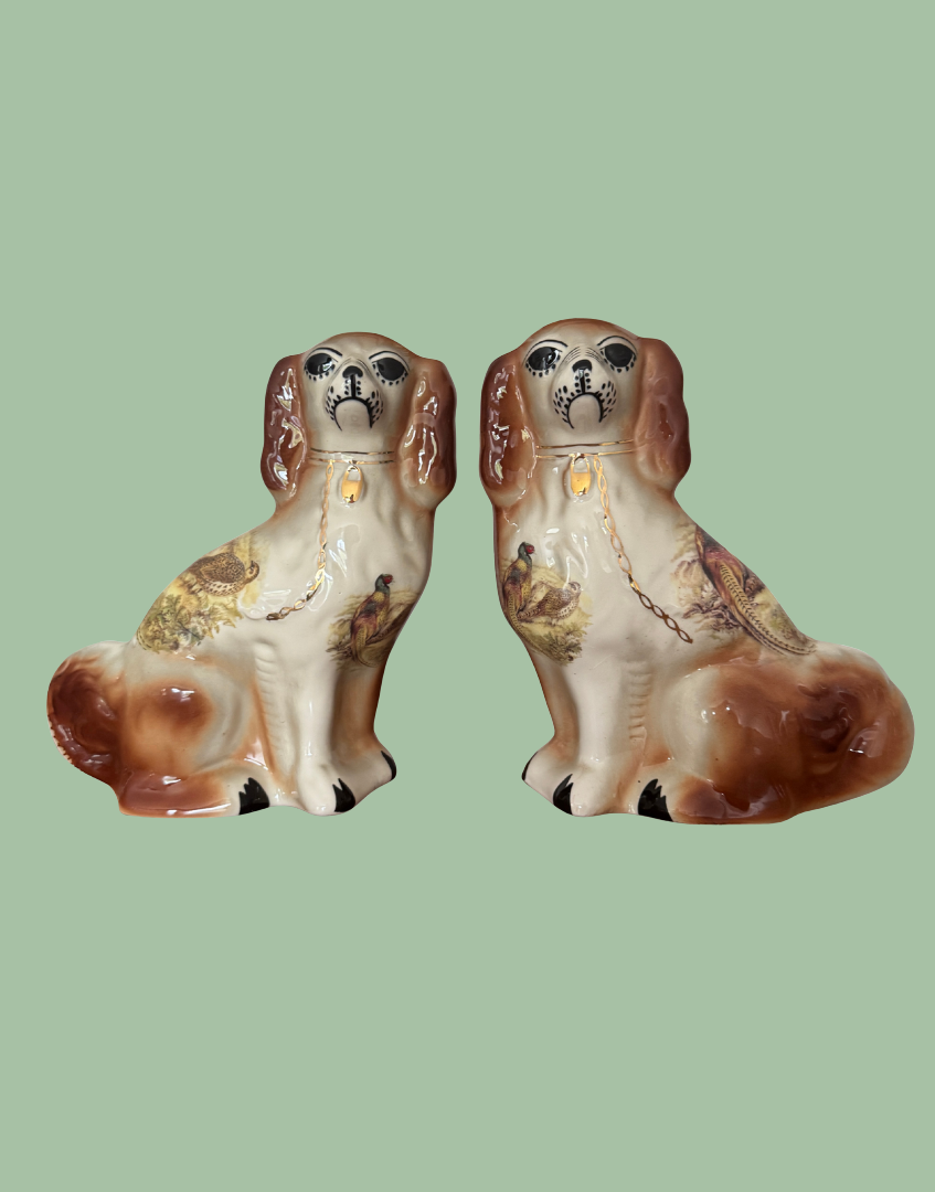 Pair of Arthur Wood Vintage Staffordshire Style Dogs 