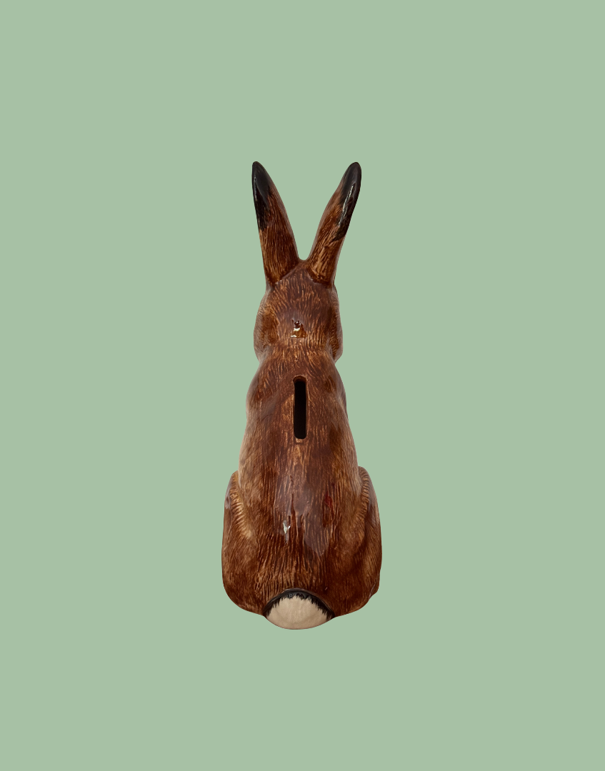 Rear View Showing Coin Slot on Back of Beswick Hare Ceramic Moneybox