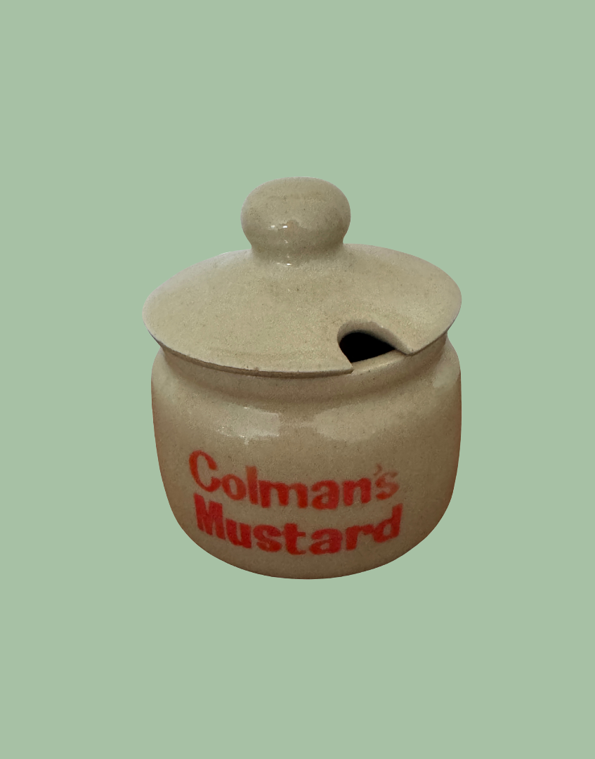 Coleman’s Mustard Pot English Kitchenalia Collectable With Red Logo