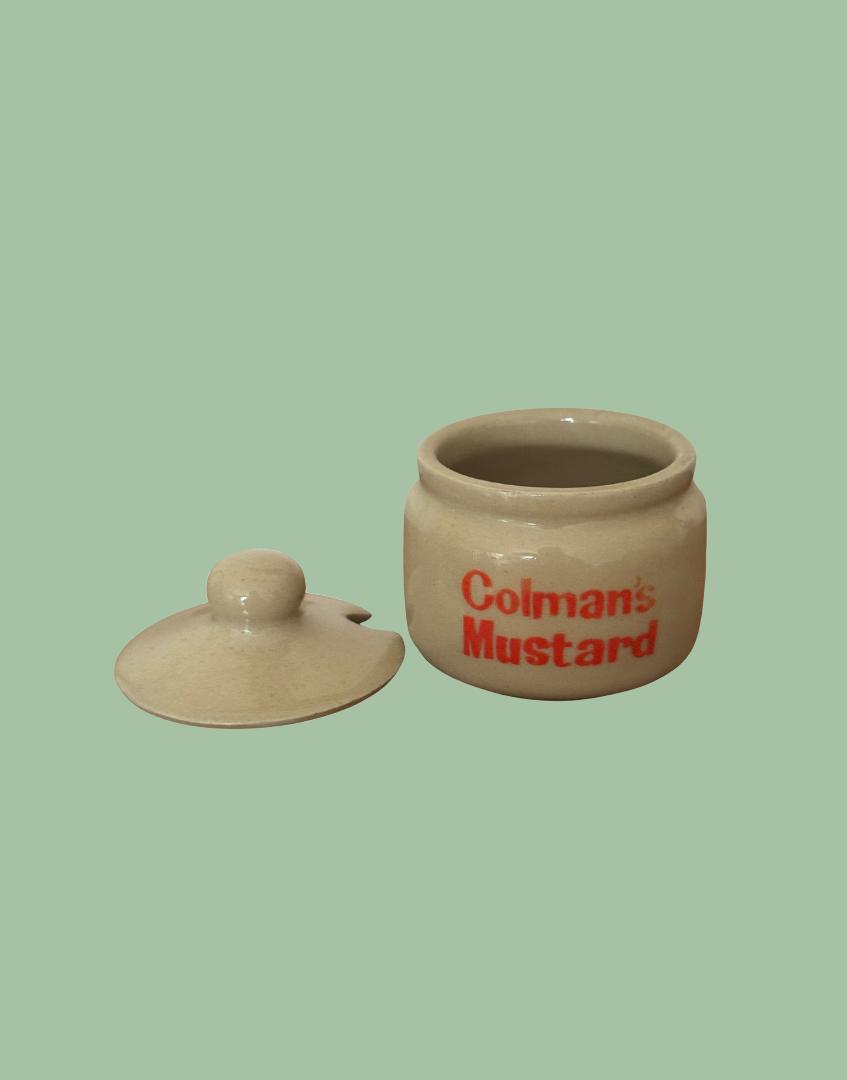 Ceramic Coleman’s Mustard Pot |Shown with Lid Off