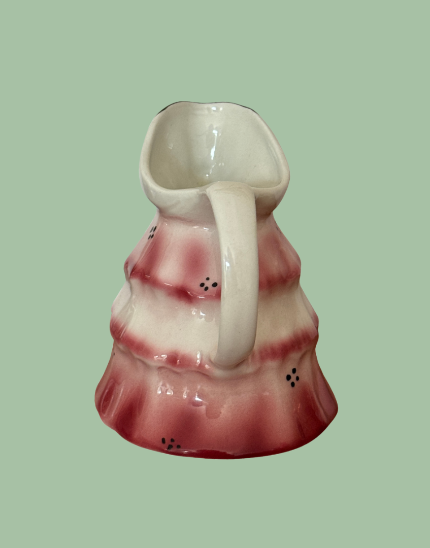 Back view showing handle of vintage novelty old lady tableware