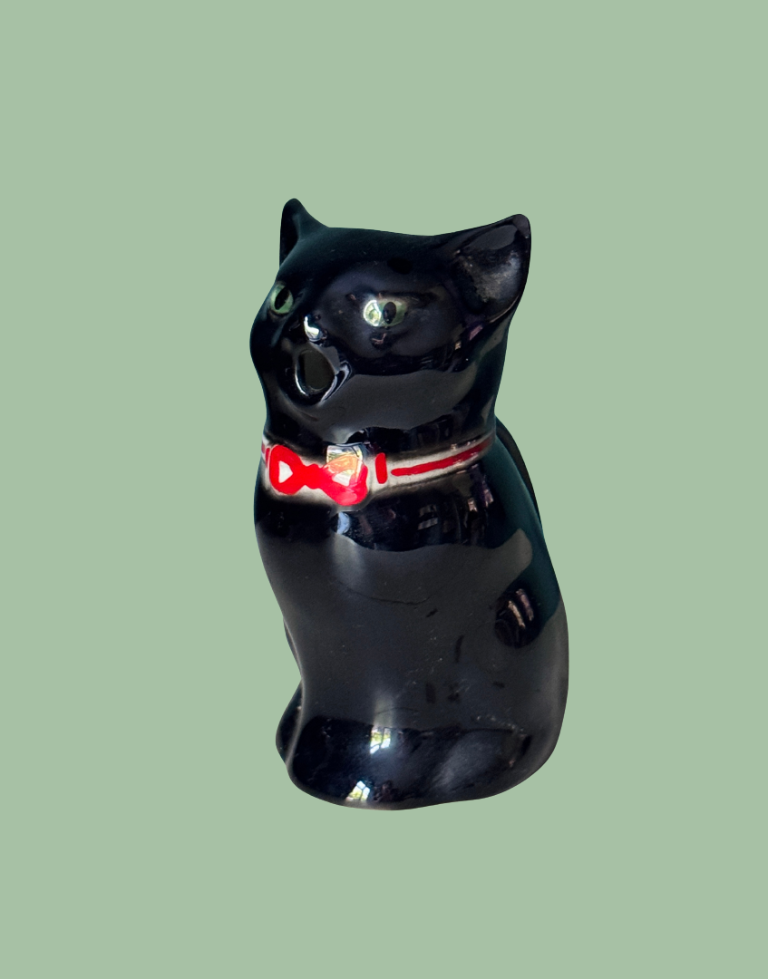Retro Tony Wood Black Cat Creamer Novelty Pottery from Staffordshire