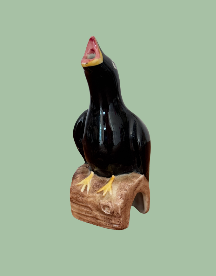 british pottery collectable black bird ceramic baking tool