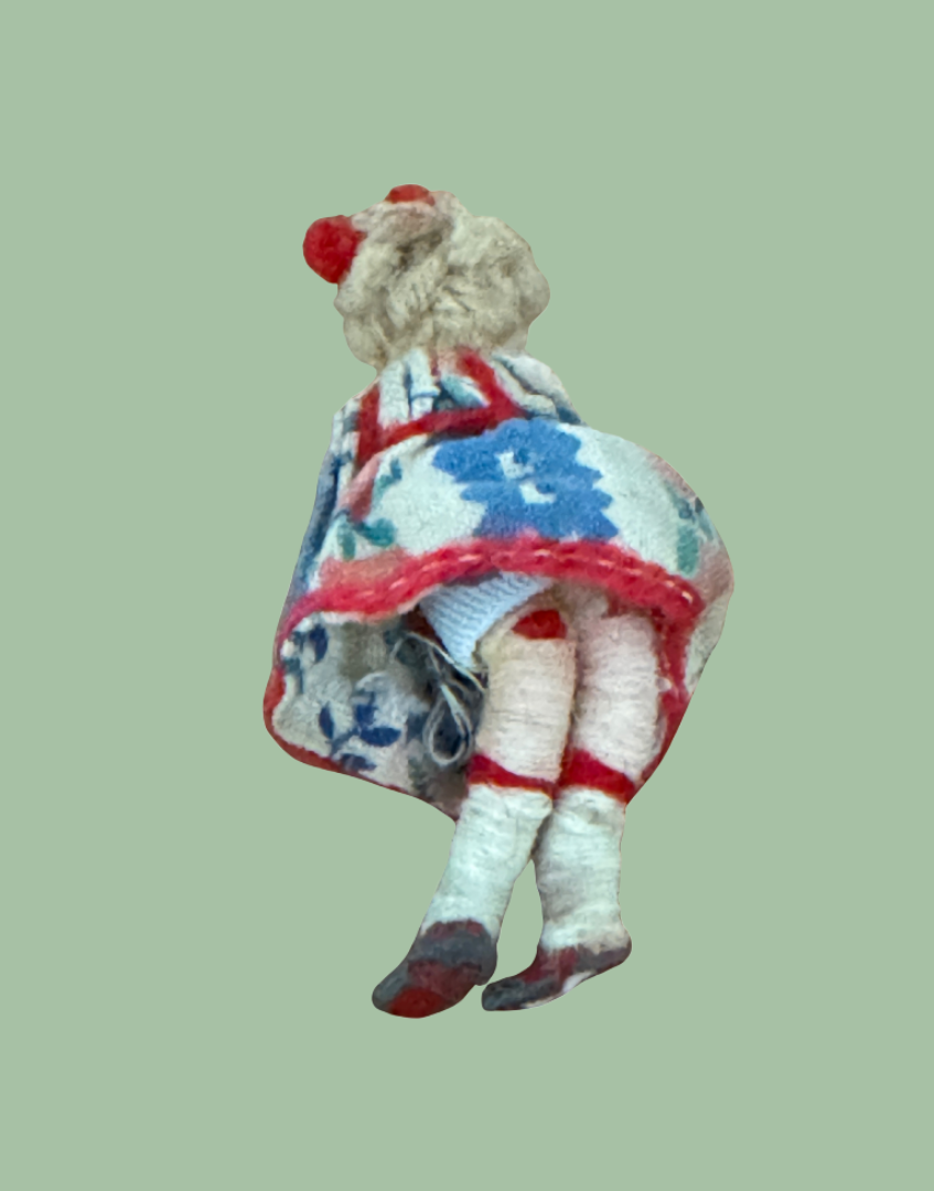 Rare Antique Dollhouse Lady Figure