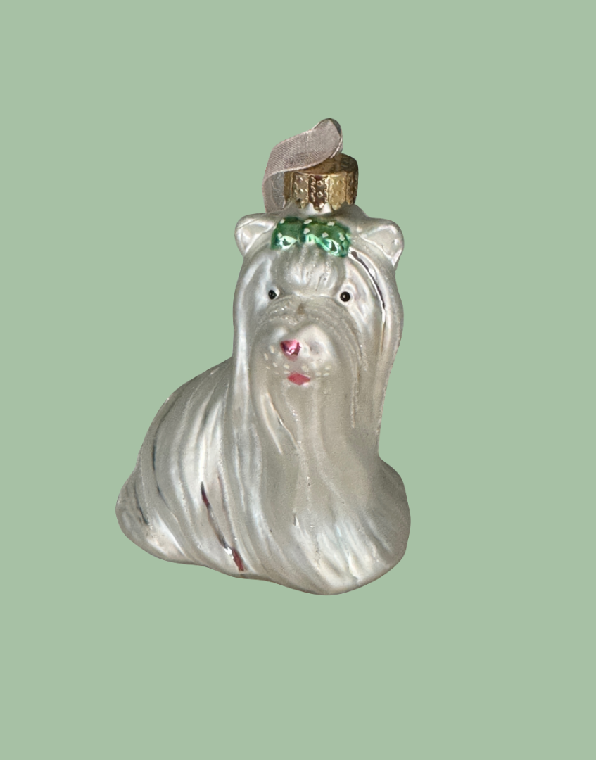 christmas yorkshire terrier bauble