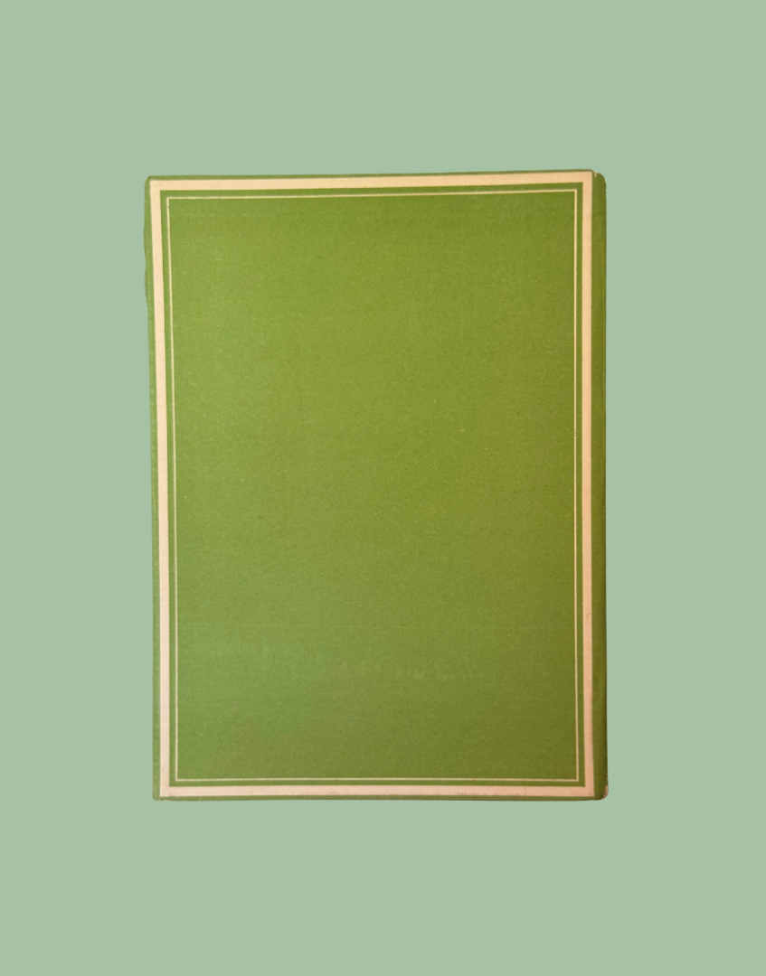 Rear view of apple green cloth hardback Wild Life of Britain vintage book without dust jacket