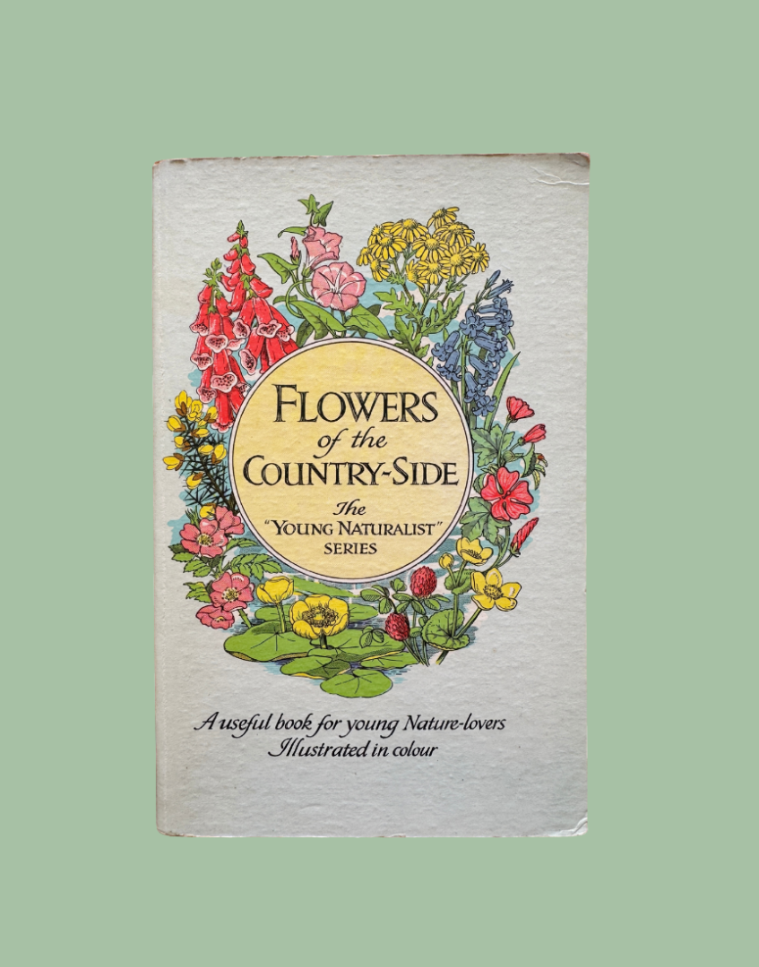 Original hardback cover of vintage Flowers of the Country-Side by Cyril J. Lane.
