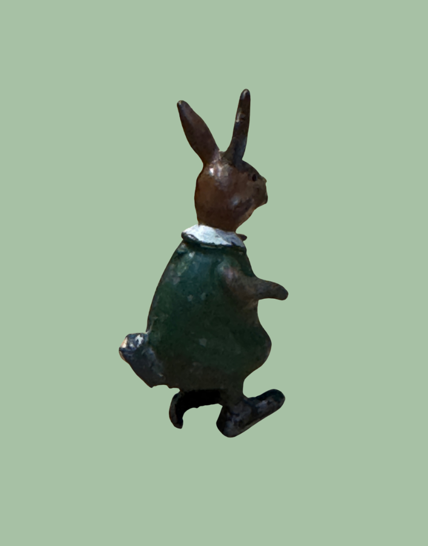 Rare 1930s  Miniature Collectible Rabbit Lead Toy