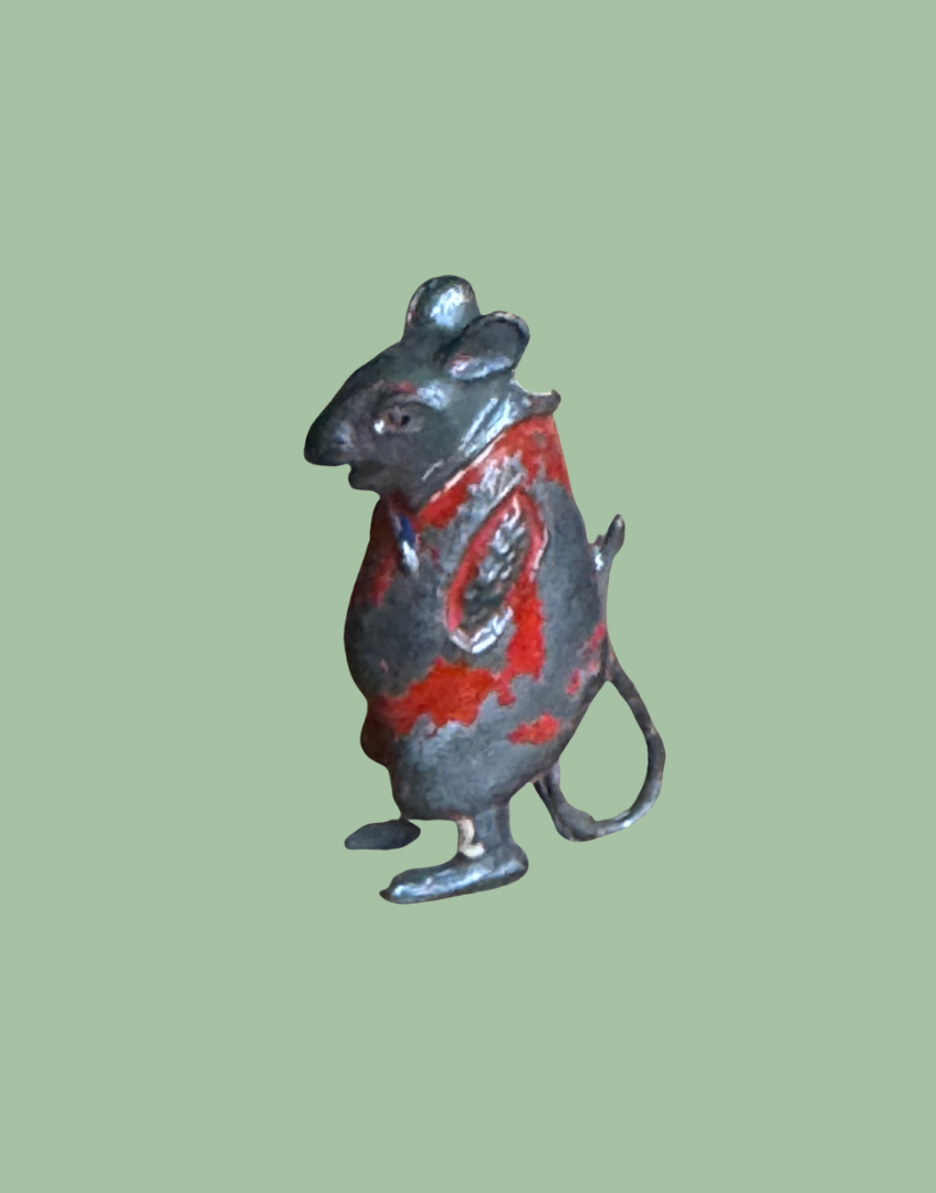 Hand painted antique lead collectable mouse figurine