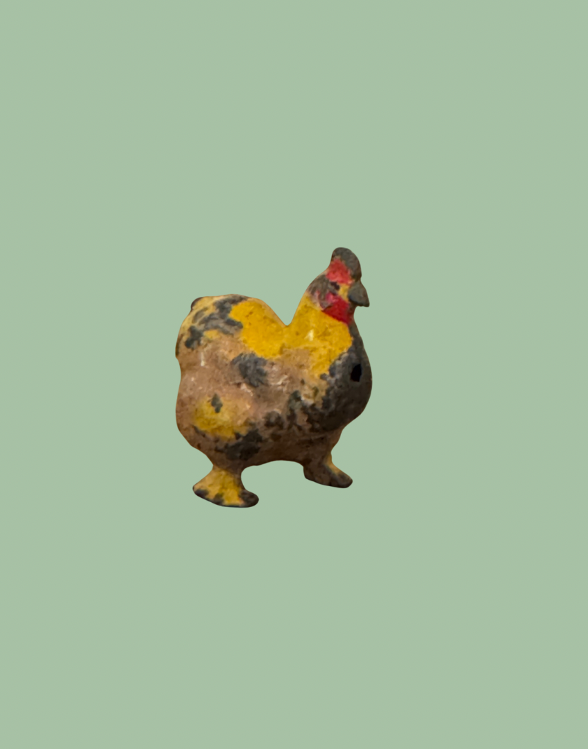 1920s Britains Yellow Cockerel Tiny Lead Farm Figure