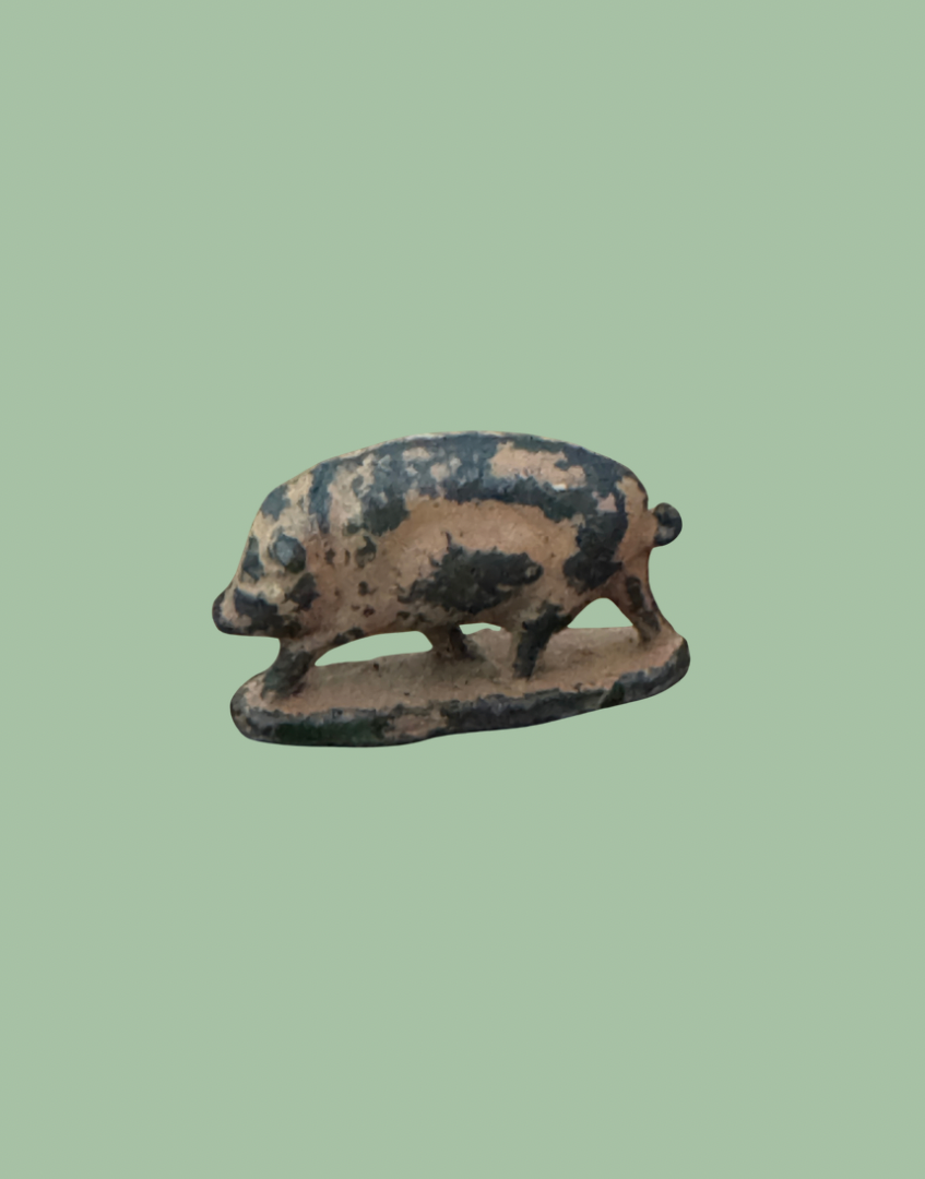 1920s Britains Patched Piglet Lead Farm Figure on Stand