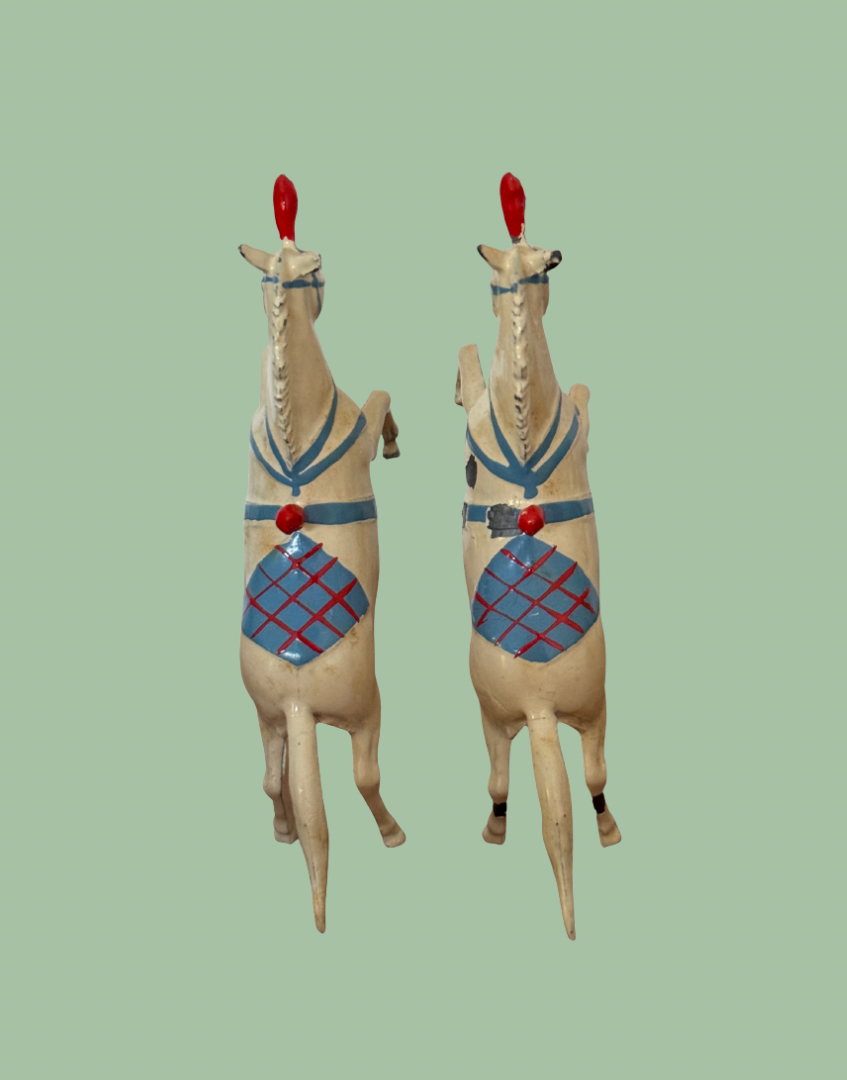 1936 Britains Circus Ringmaster & Two Horses Lead Figure Set