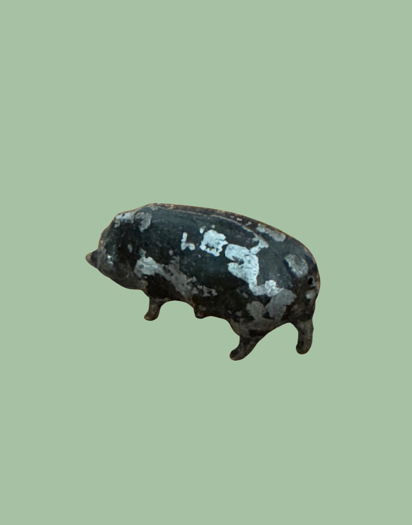 1920s Britains Black Standing Pig Lead Farm Figure