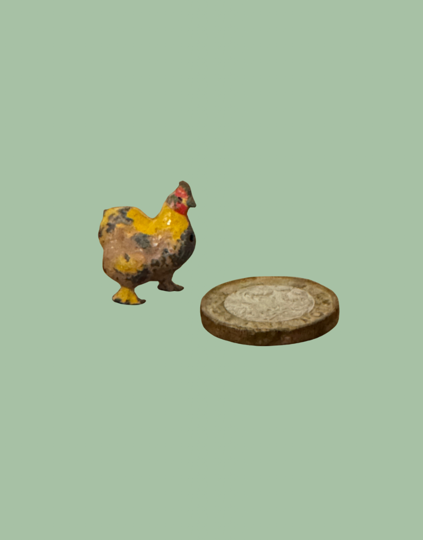1920s Britains Yellow Cockerel Tiny Lead Farm Figure