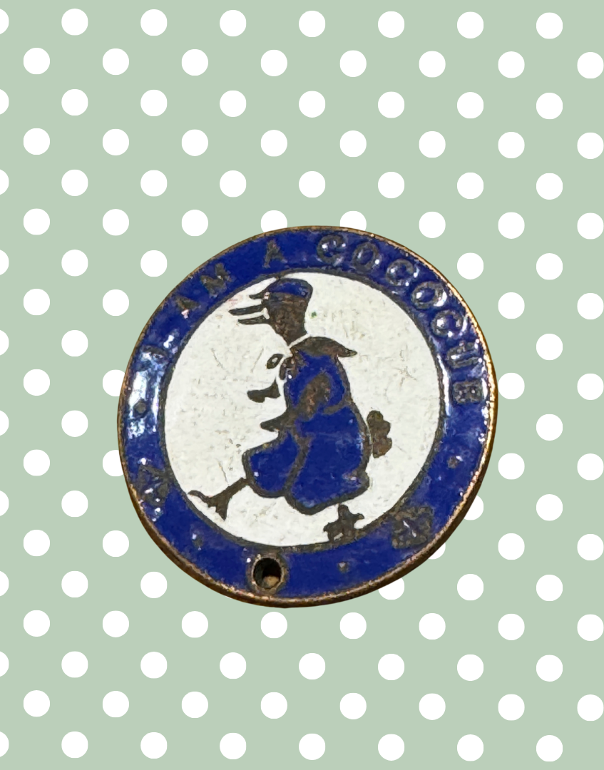 Vintage Cadbury Cococub Enamel Club Badge | 1930s British Pre War Brass Collectable