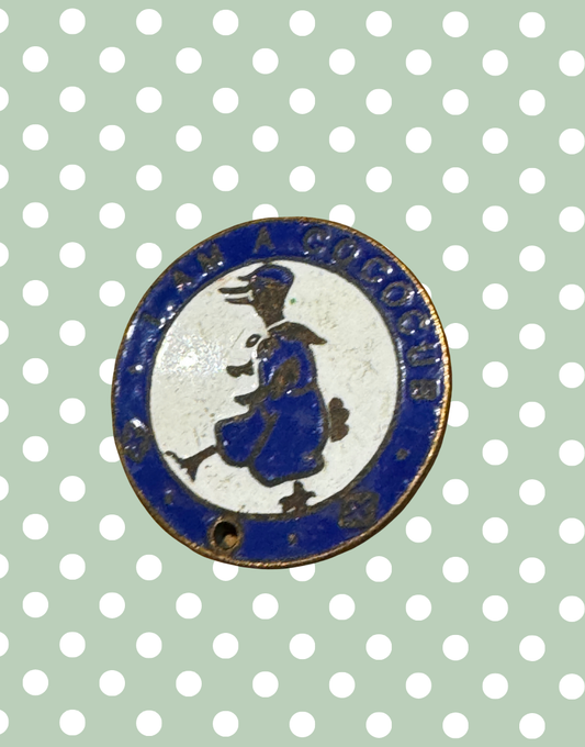 Vintage Cadbury Cococub Enamel Club Badge | 1930s British Pre War Brass Collectable
