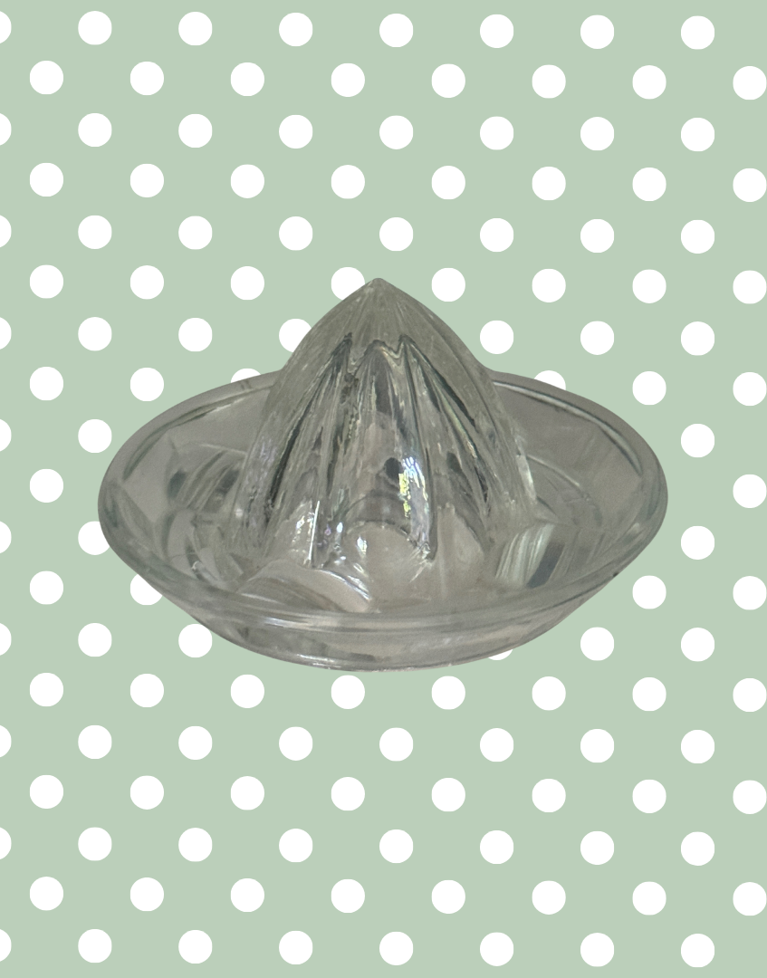 1950s Glass Lemon Squeezer | Petite Juicer | Vintage Kitchen Shelf Prop or Functional Collectable