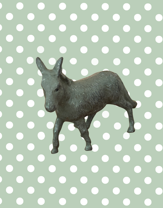 Mid Grey Medium Standing Donkey Figurine | 1920s Britains Hand-Painted Lead Collectable
