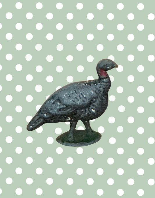 Young Turkey or Guinea Fowl on Stand | 1920s Britains Lead Farmyard Toy with Character