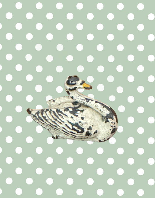 Charming Small White Swan with Neck Back | 1920s Britains Hand-Painted Lead Collectible