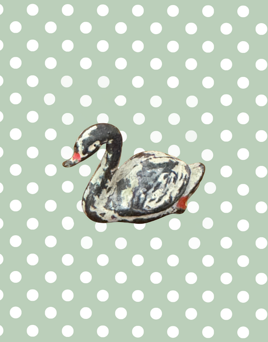 Small White & Red Cygnet Vintage Figurine | 1920s Britains Lead Collectible with Character
