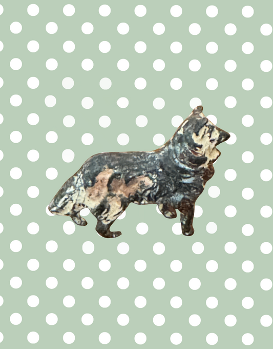 Miniature Tan and Cream Farm Dog | 1920s Britains Hand-Painted Lead Working Dog Collectable