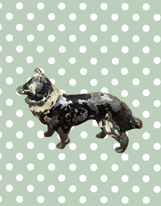 Miniature Charming Traditional Black and Cream Working Farm Dog | 1920s Britains Lead Collectible