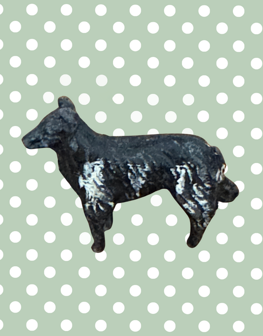 Proud Miniature Dark Grey and Cream Working Collie Farm Dog | 1920s Britains Lead Collectible