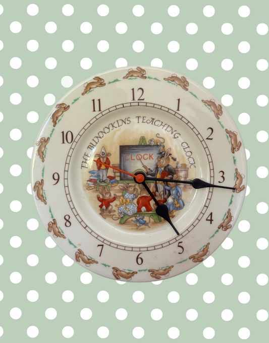Vintage Royal Doulton Fine Bone China 'Bunnykins Schoolroom' Teaching Plate | 1984  Bunnykins Golden Jubilee Celebration Issue