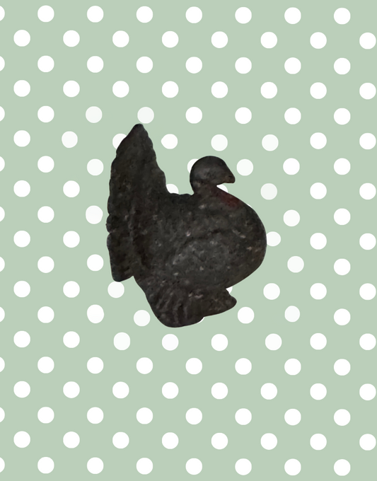 Small Black & Red Turkey With Fan Tail (Version 2) | Britains Ltd Vintage Lead Bird Toy (1920s) Collectable