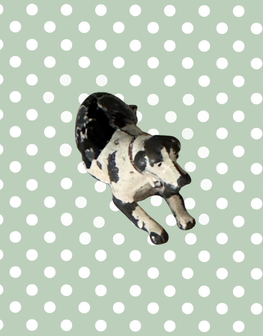 Rare Britains Ltd Sitting Miniature Dog Toy Lead Toy Figurine | Black & White 1920s Collectable