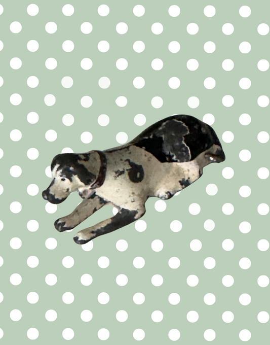 Rare Britains Ltd Sitting Miniature Dog Toy Lead Toy Figurine | Black & White 1920s Collectable