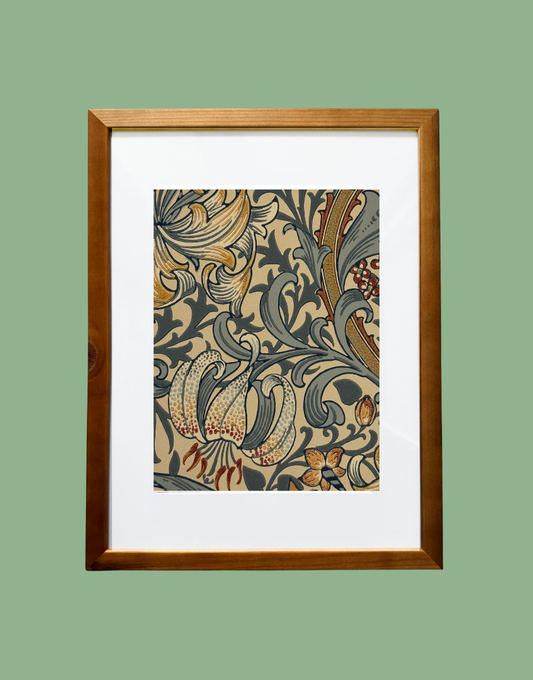 Golden Lily – Slate & Manilla | William Morris Unique Autumnal Collection Framed Wall Art
