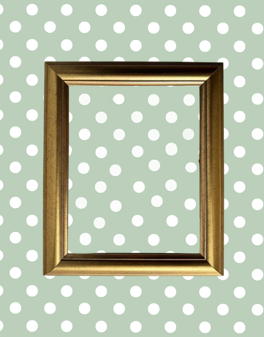 Vintage gold gilt wooden picture frame with decorative detailing, portrait style, antique finish and traditional gallery wall appeal