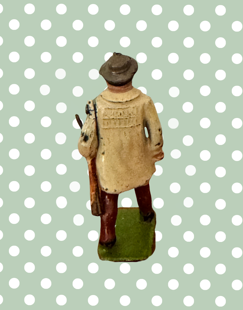 Reverse view of Britains Home Farm Series Carter with Whip vintage lead figure showing rear detailing and finish