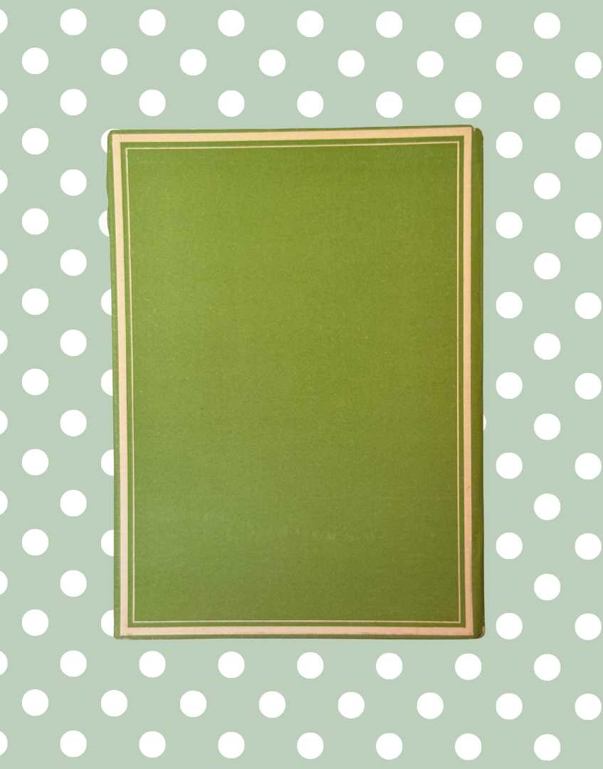 Rear view of apple green cloth hardback Wild Life of Britain vintage book without dust jacket