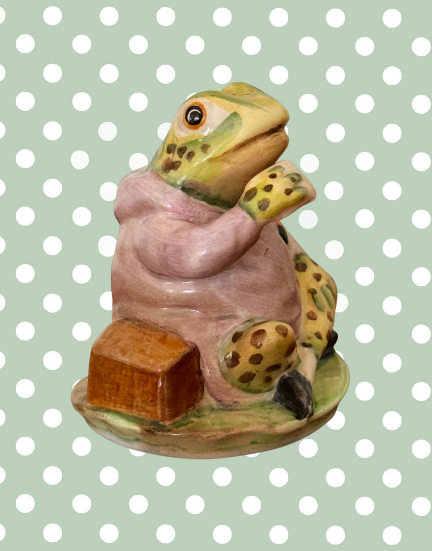 Vintage Beswick Jeremy Fisher Beatrix Potter figurine with BP-2a Gold Oval backstamp by Arthur Gredington