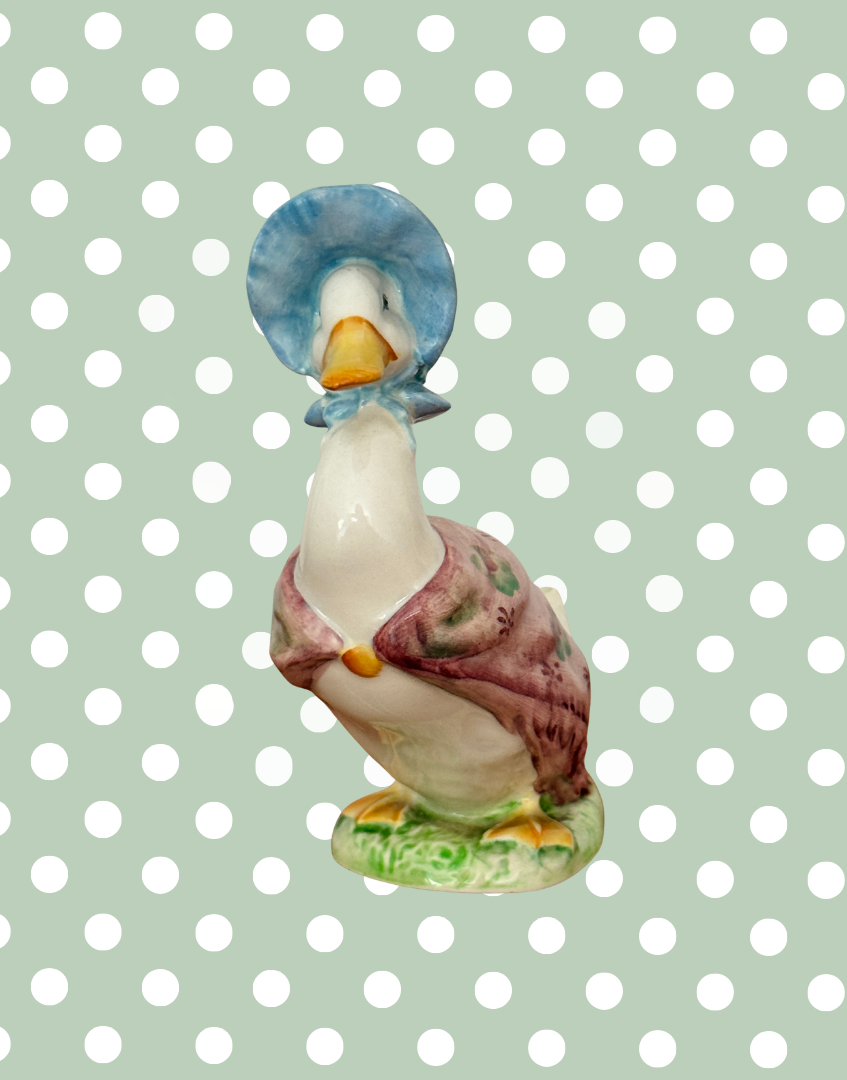 Vintage Beswick Jemima Puddle Duck Beatrix Potter figure displayed from a three quarter view