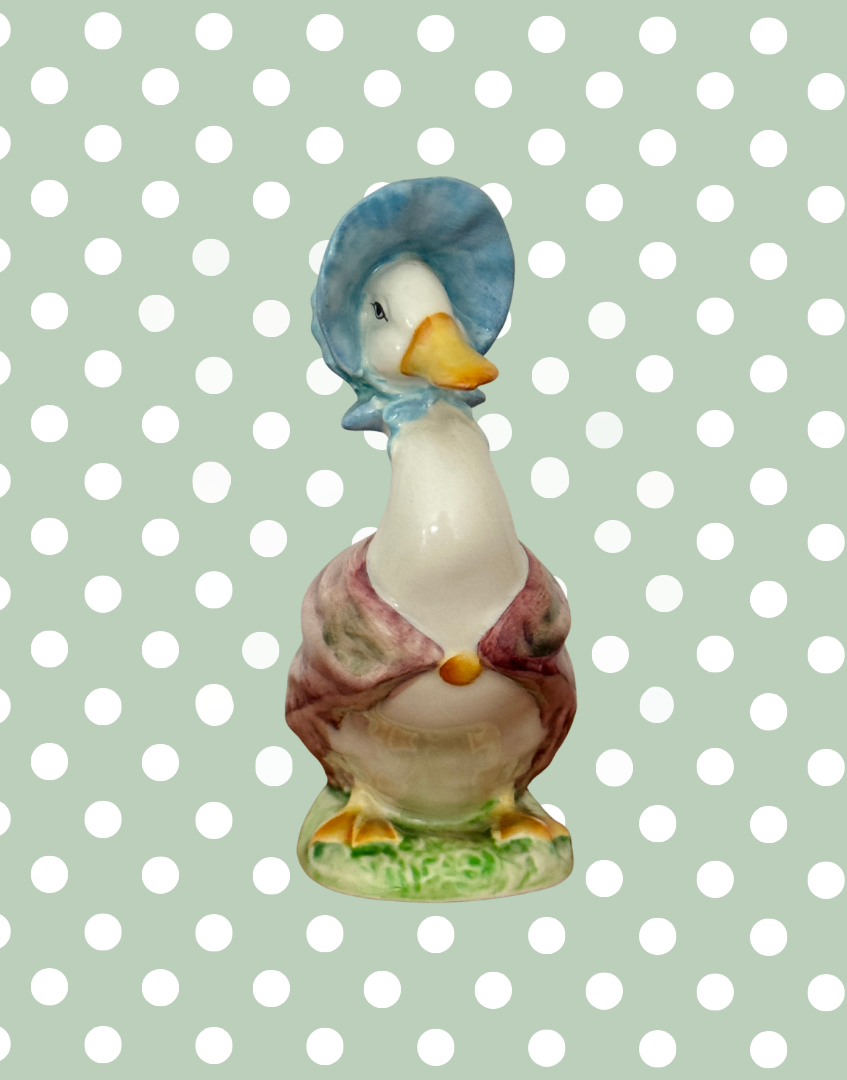Front view of vintage Beswick Jemima Puddle Duck Beatrix Potter figurine