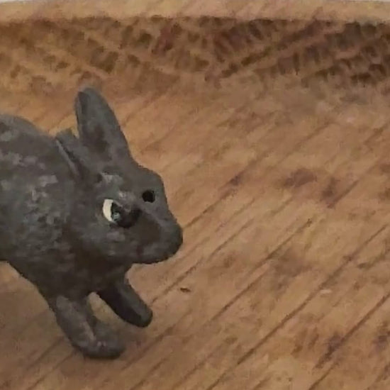 Charming Miniature Standing Dark Brown Rabbit (Version 2) | Britains Ltd Vintage Lead Countryside Figurine (1920s)